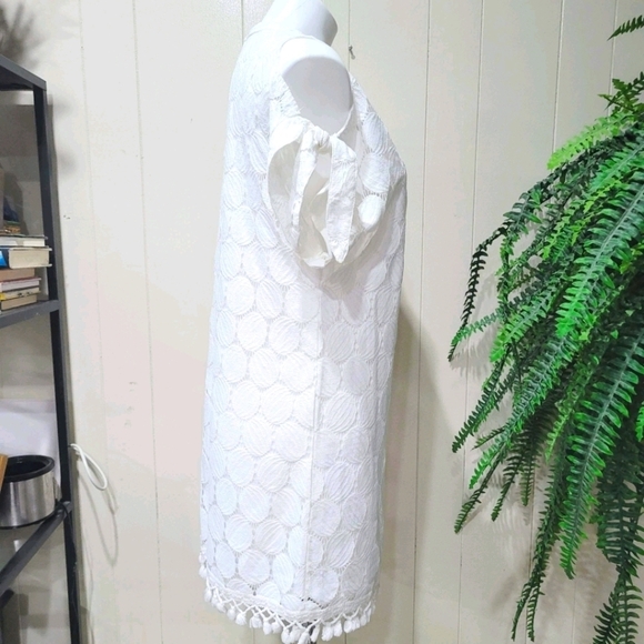 Entro Sz S Eyelet Casual White Tunic Short Dress - Picture 4 of 13